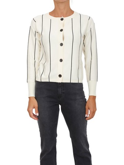 Stripy boxy shape cardigan