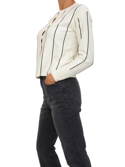 Stripy boxy shape cardigan
