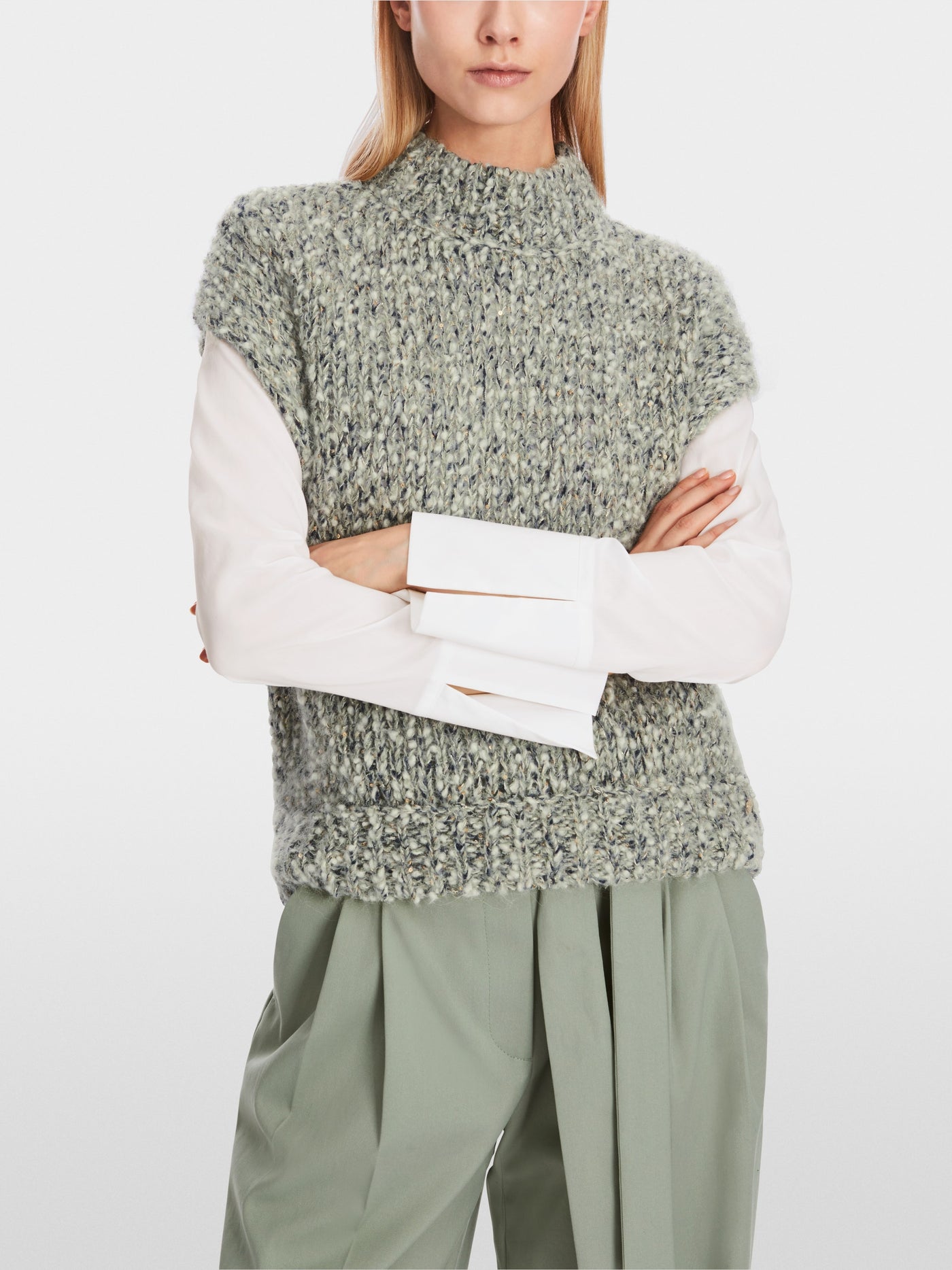 Wool and alpaca mix sleeveless sweater