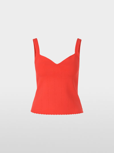 Knitted top with heart neckline