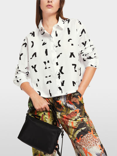 Oversized printed cotton blouse