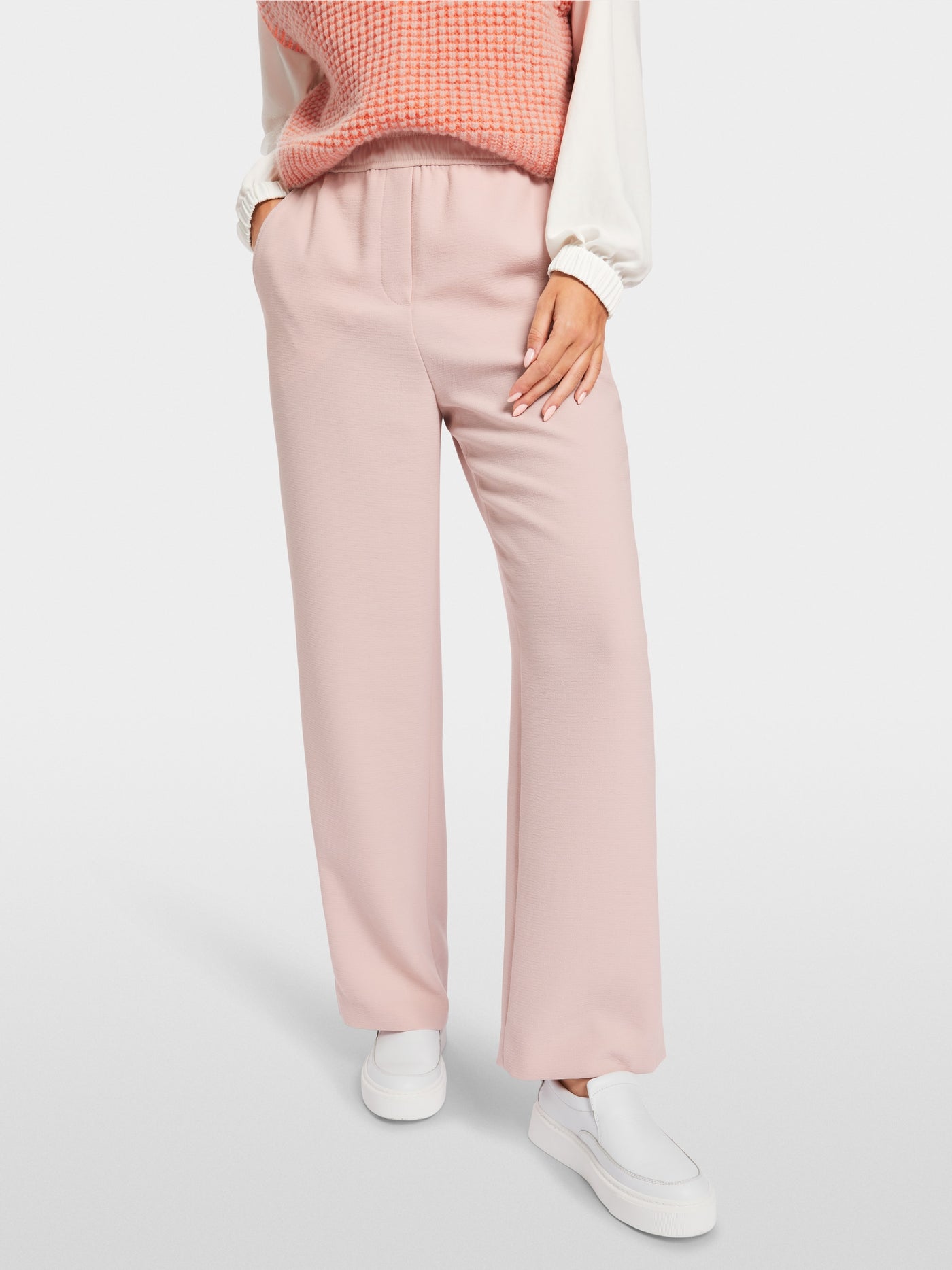 Slip-on high waisted trousers