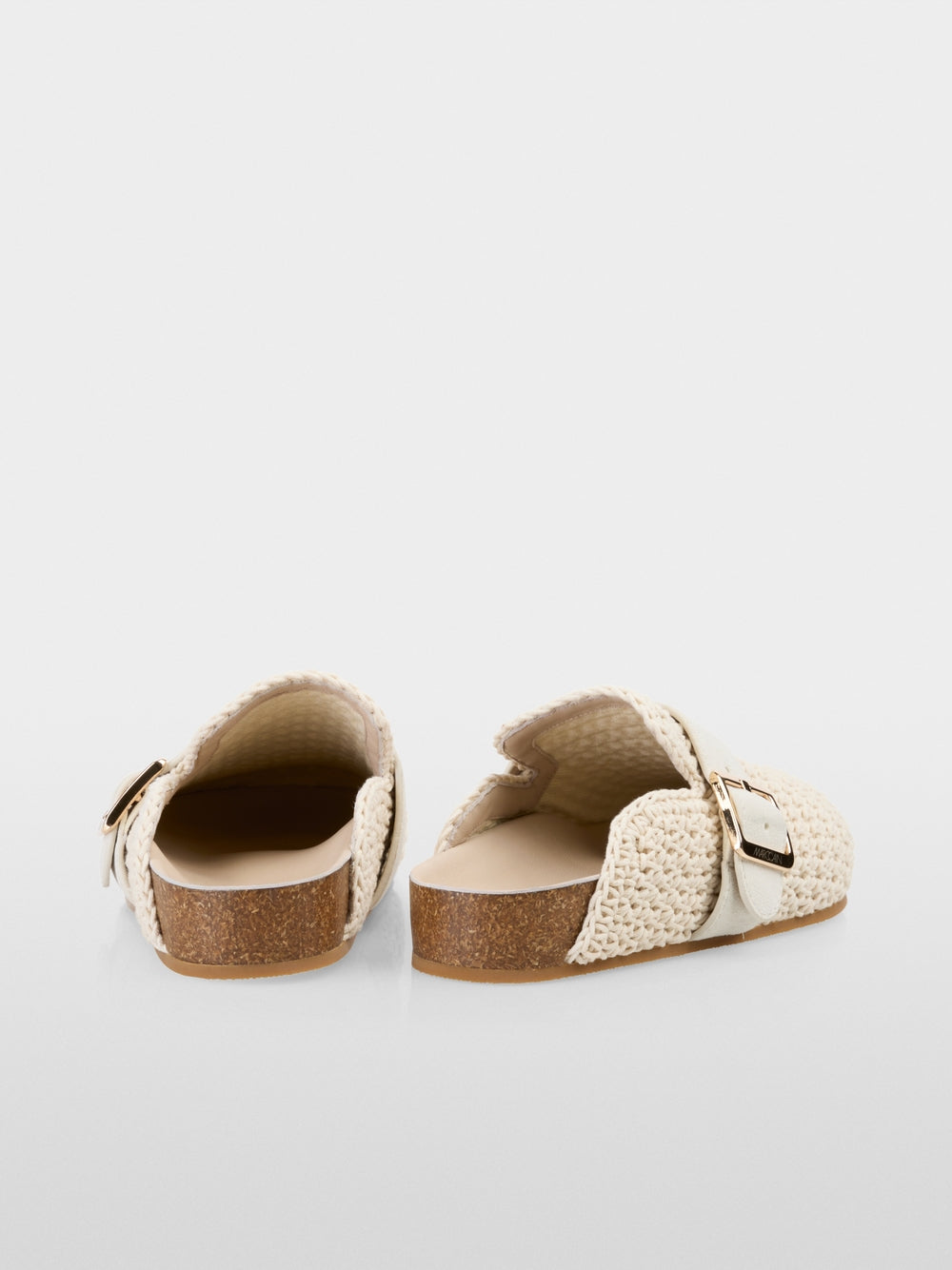 Leather cork footbed slippers