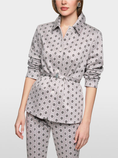 Box jacket with waist belt