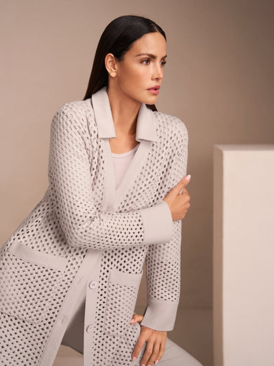 Soft long wool cardigan