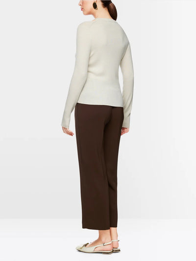 Wool ribbed sweater with cut-outs