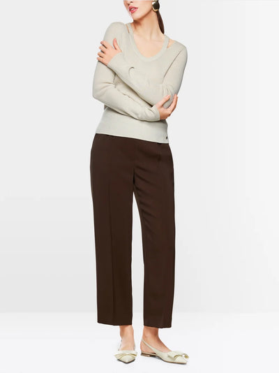 Wool ribbed sweater with cut-outs