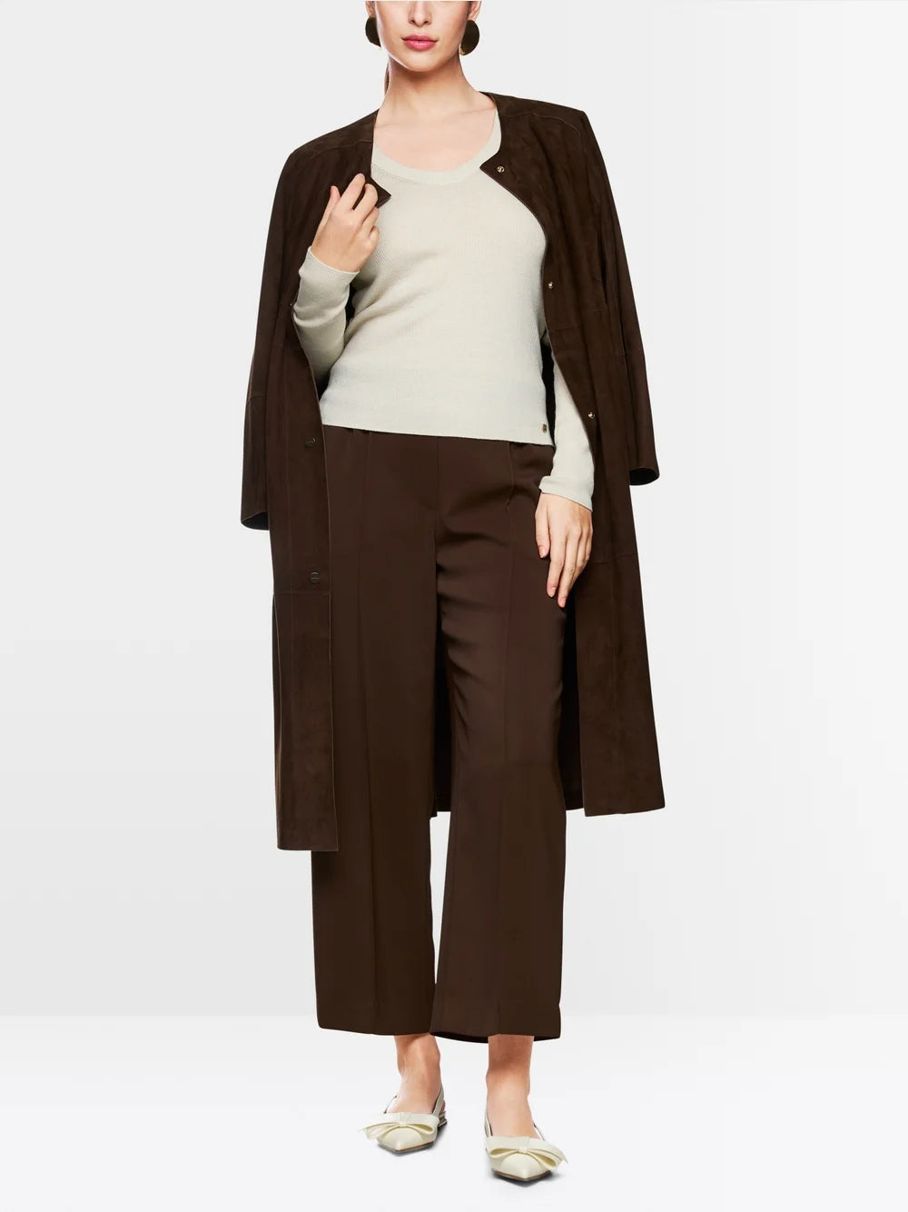 Wool ribbed sweater with cut-outs