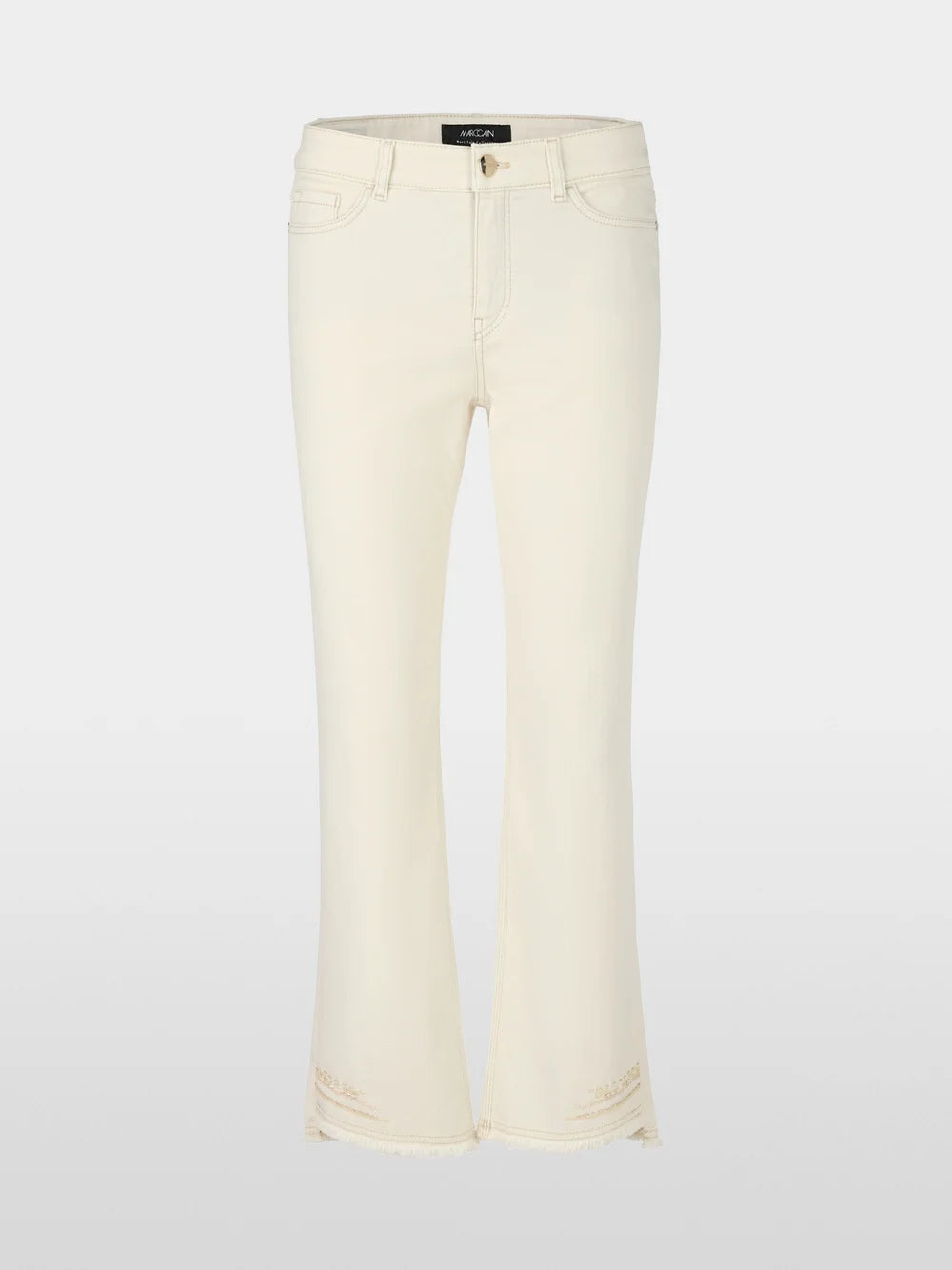 Flared and cropped jeans with embellishments