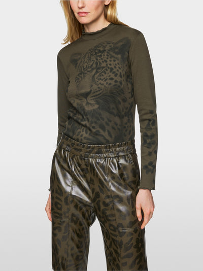 Cotton rib shirt with leo