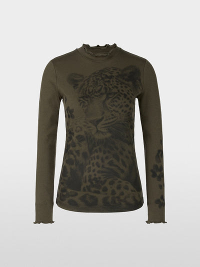 Cotton rib shirt with leo