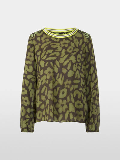 Slip-on blouse with leo print