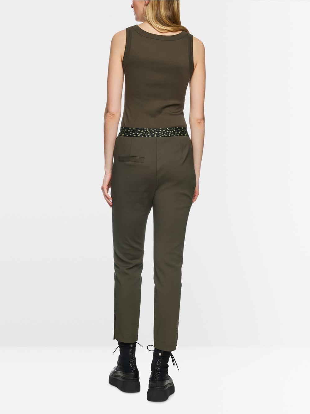 Slim fit  trousers with a stitched crease.