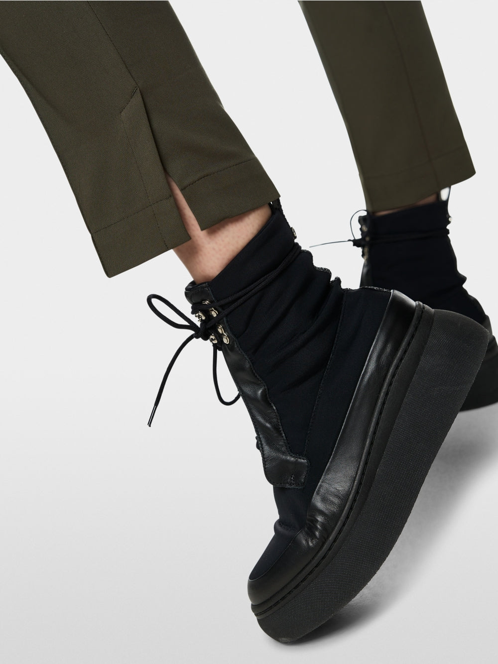 Slim fit  trousers with a stitched crease.