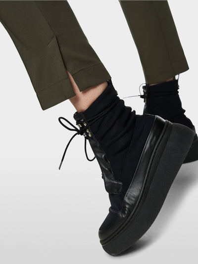 Slim fit  trousers with a stitched crease.