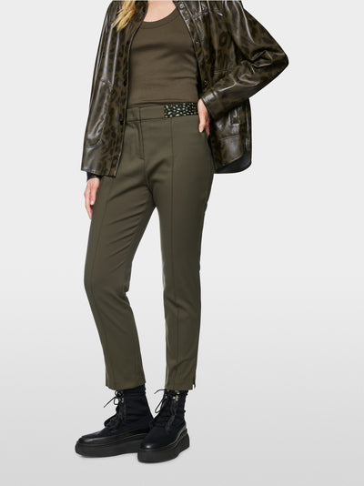 Slim fit  trousers with a stitched crease.