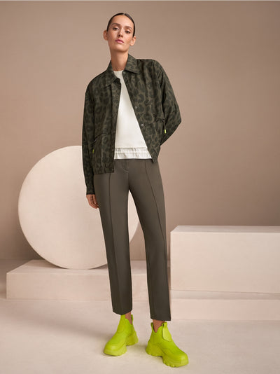 Slim fit  trousers with a stitched crease.