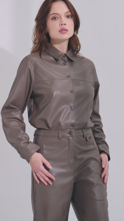 Leather Blouse-Jacket