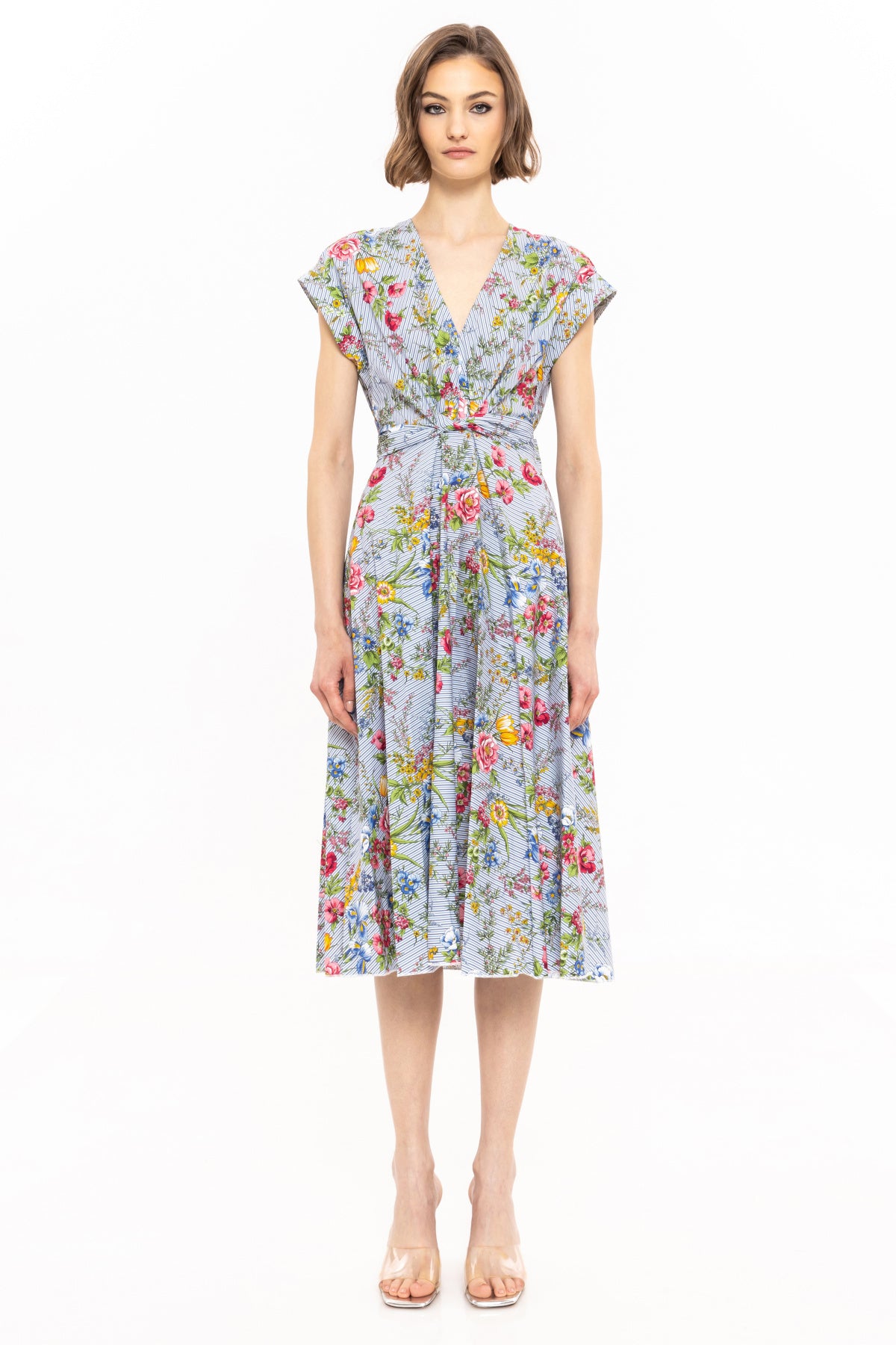 Cotton dress midi dress with flower print.
